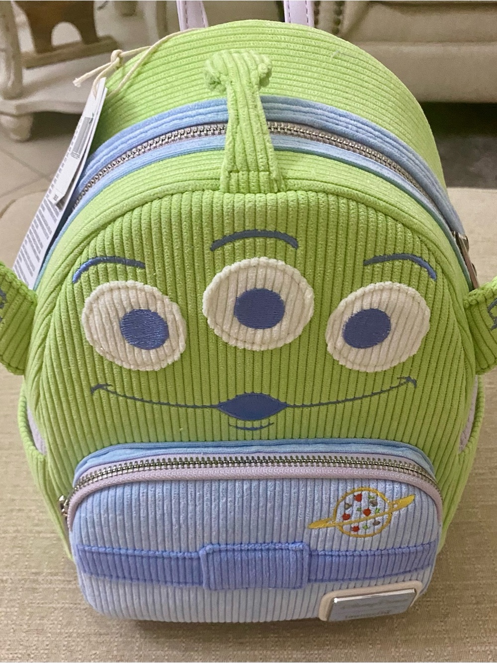 Disney Loungefly Toy Story Alien Pastel Corduroy Mini Backpack NWT